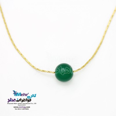 گردنبند طلا - سنگ عقیق