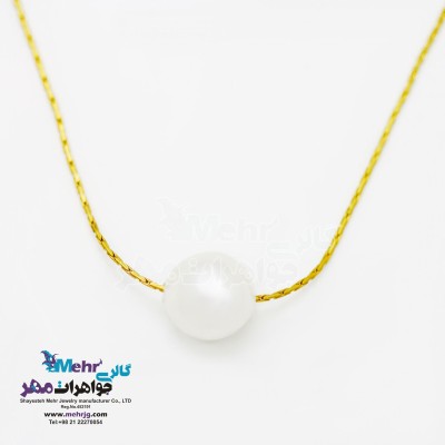 گردنبند طلا - طرح مروارید نشان