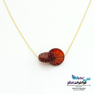 گردنبند طلا - سنگ عقیق