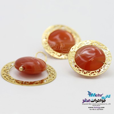 نیم ست طلا - آویز و گوشواره - طرح اسلیمی