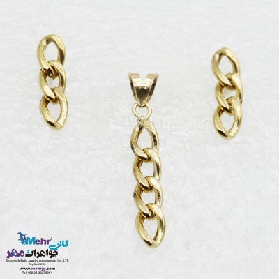 نیم ست طلا - آویز و گوشواره - طرح کارتیه