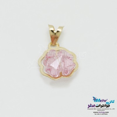 آویز طلا - سنگ سواروسکی گل