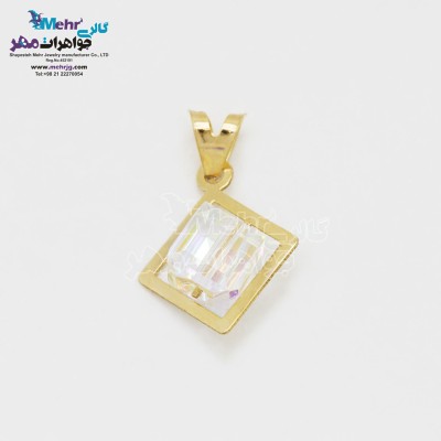 آویز طلا - سنگ سواروسکی مکعب