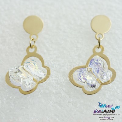 گوشواره طلا - سنگ سواروسکی پروانه