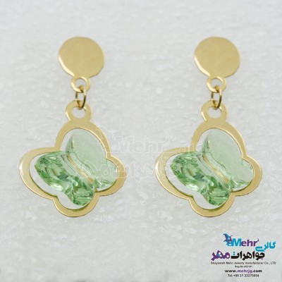 گوشواره طلا - سنگ سواروسکی پروانه