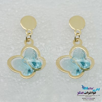 گوشواره طلا - سنگ سواروسکی پروانه