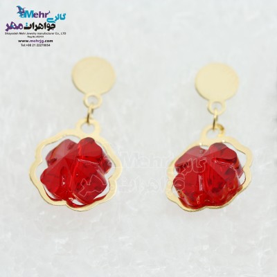 گوشواره طلا - سنگ سواروسکی گل