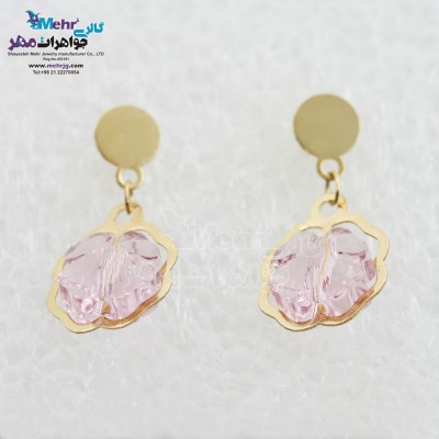 گوشواره طلا - سنگ سواروسکی گل