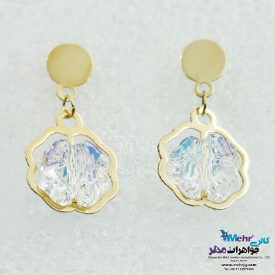 گوشواره طلا - سنگ سواروسکی گل