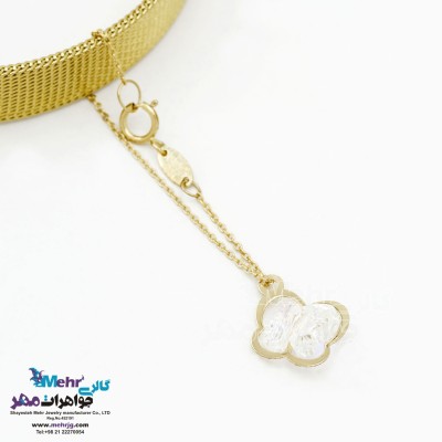آویز ساعت طلا - سنگ سواروسکی پروانه