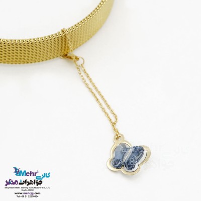 آویز ساعت طلا - سنگ سواروسکی پروانه