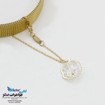 آویز ساعت طلا - سنگ سواروسکی گل