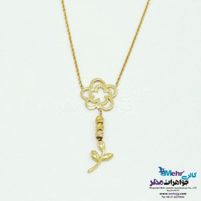 گردنبند طلا - طرح شاخه‌ی گل
