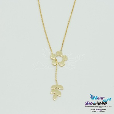 گردنبند طلا - طرح گل و برگ