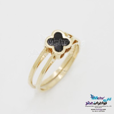انگشتر طلا - طرح ون‌کلیف دو رنگ
