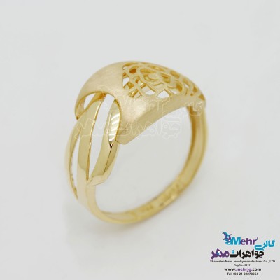 انگشتر طلا - طرح گل