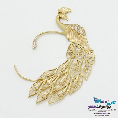 گوشواره لاله گوشی طلا - طرح طاووس