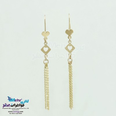 گوشواره طلا - طرح لوزی