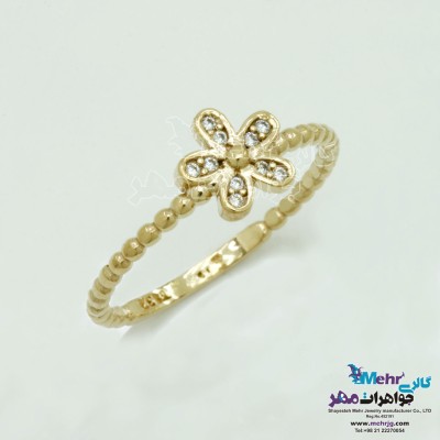 انگشتر طلا - طرح گل