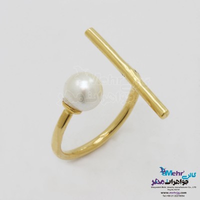 انگشتر طلا - طرح مروارید نشان