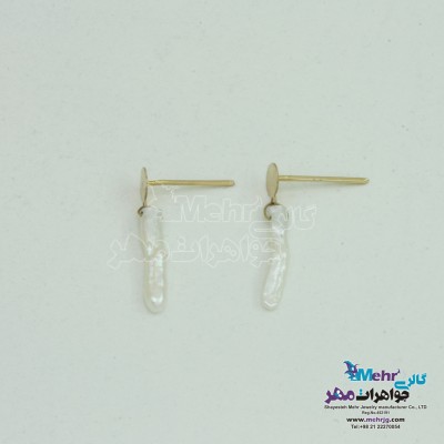 گوشواره طلا - طرح مروارید باروک