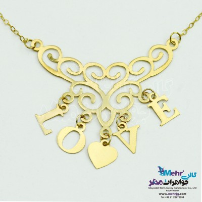 گردنبند طلا - طرح عشق