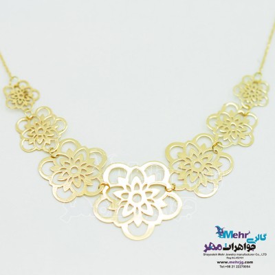 گردنبند طلا - طرح گل پنج پر