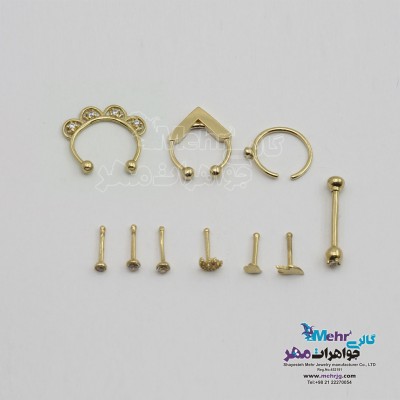 پیرسینگ طلا - طرح هندسی