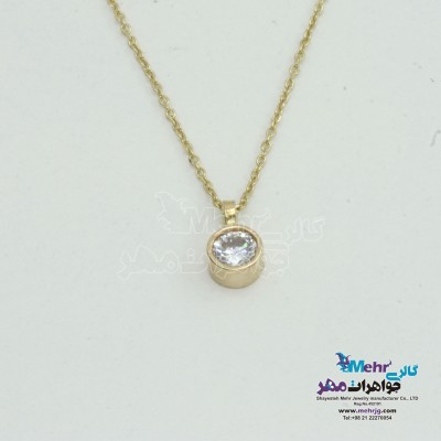 گردنبد طلا -  طرح سنگ رنگی