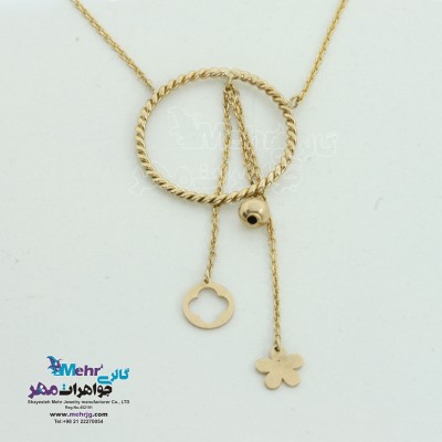 گردنبند طلا - طرح ون کلیف و گل