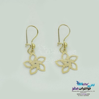 گوشواره طلا - طرح گل پنج پر