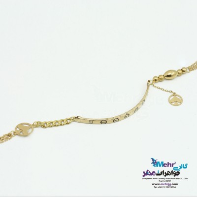 دستبند طلا - طرح کارتیه عاشقانه