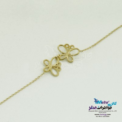 دستبند طلا - طرح پروانه