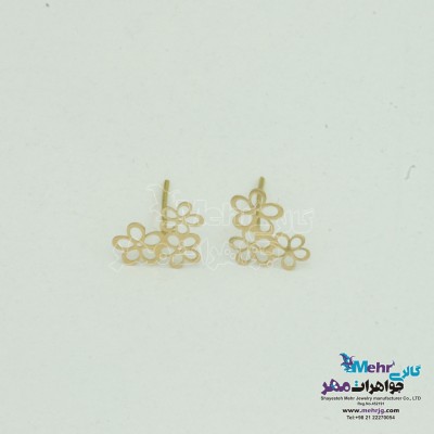 گوشواره طلا - طرح شکوفه‌ی سیب