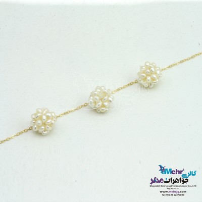دستبند طلا - طرح خوشه ی مروارید
