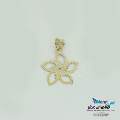 آویز طلا - طرح گل پنج پر