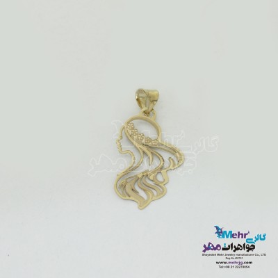 آویز طلا - طرح نیمرخ