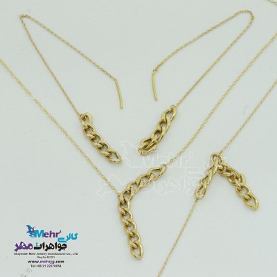 سرویس طلا - گردنبند دستبند گوشواره بخیه ای -طرح کارتیه