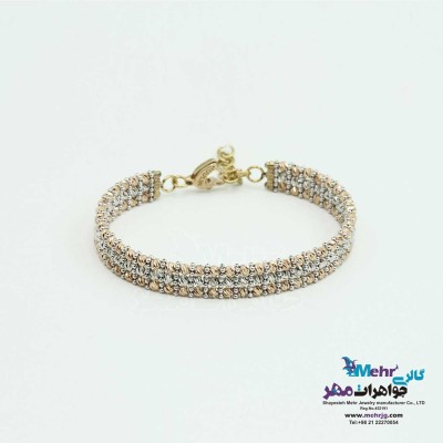 دستبند النگویی طلا - طرح گوی تراش
