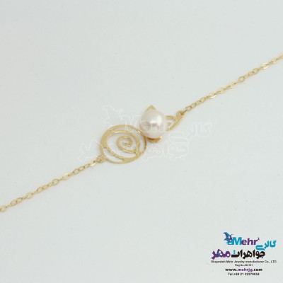 دستبند طلا - طرح برگ و گل