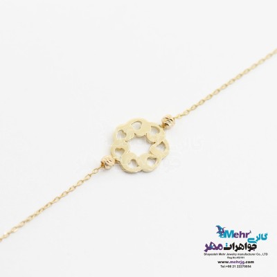 دستبند طلا  - طرح گل قلب
