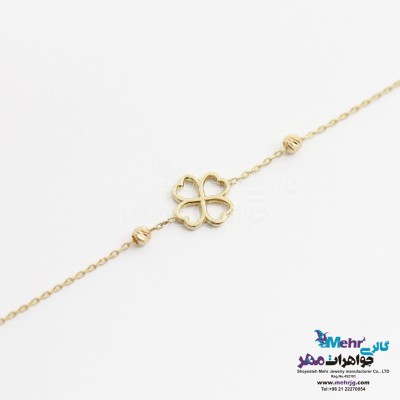دستبند طلا - طرح شبدر چهار برگ