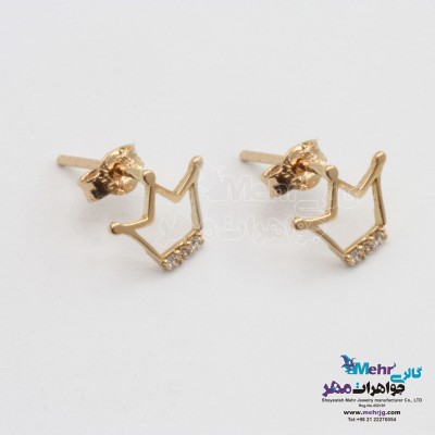 گوشواره طلا - طرح تاج