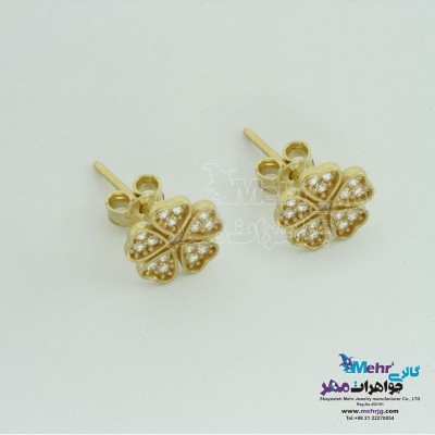 گوشواره طلا - طرح گل پنج پر