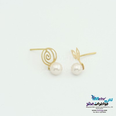 گوشواره طلا - طرح برگ و گل