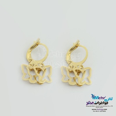 گوشواره طلا - طرح روکو - پروانه