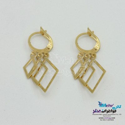 گوشواره طلا - طرح روکو - لوزی