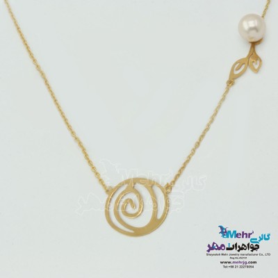 گردنبند طلا - طرح برگ و گل