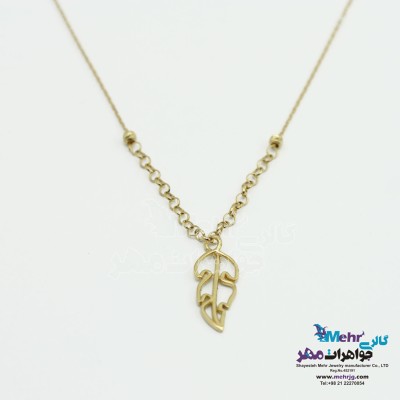 گردنبند طلا - طرح برگ
