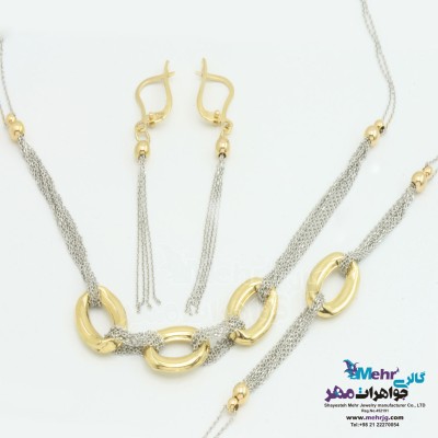 سرویس طلا - گردنبند - دستبند - گوشواره  -طرح هندسی
